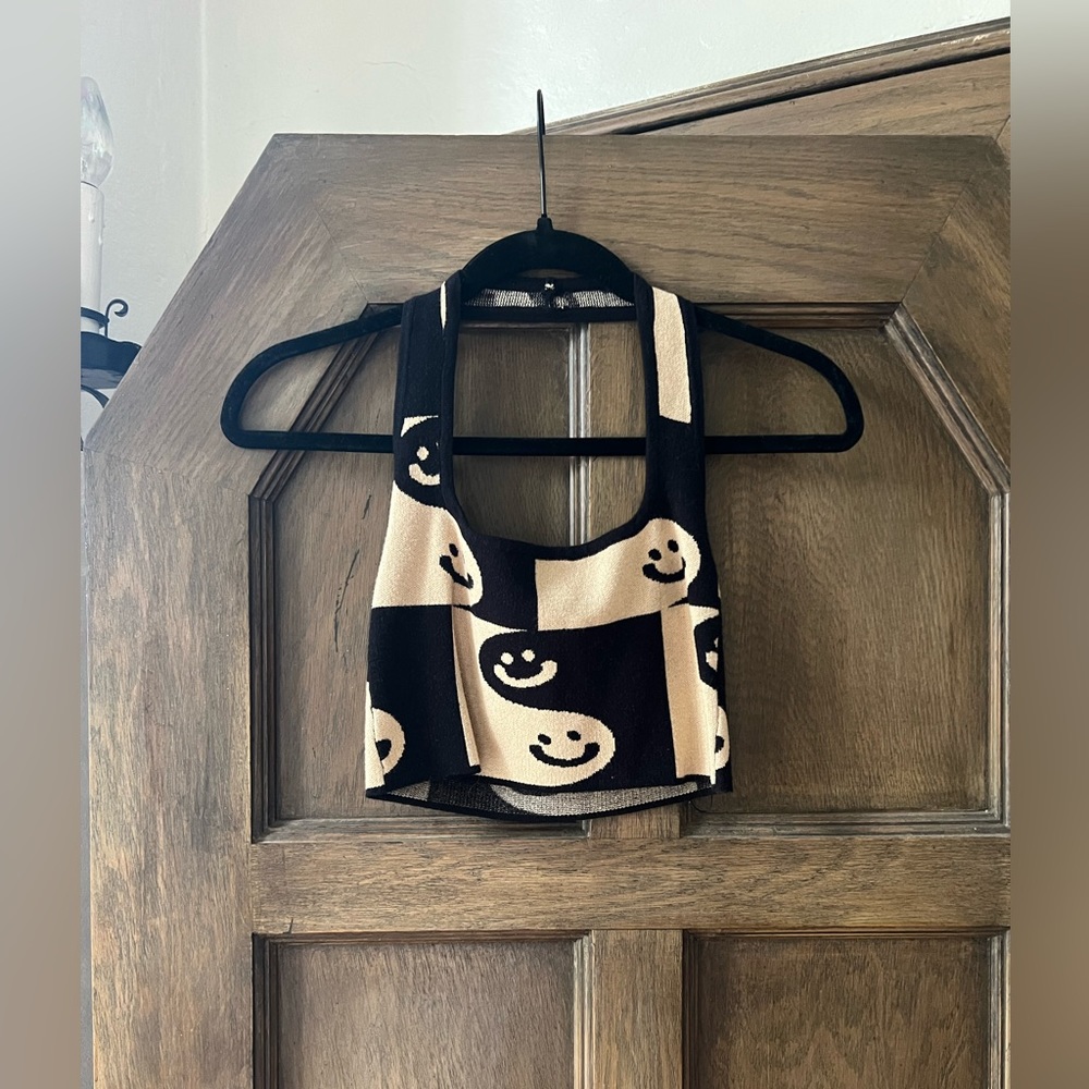Black and White Halter Top